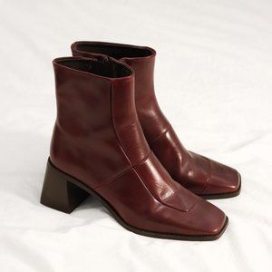 L'INTERVALLE Bendigo Bordeaux Leather Boots
